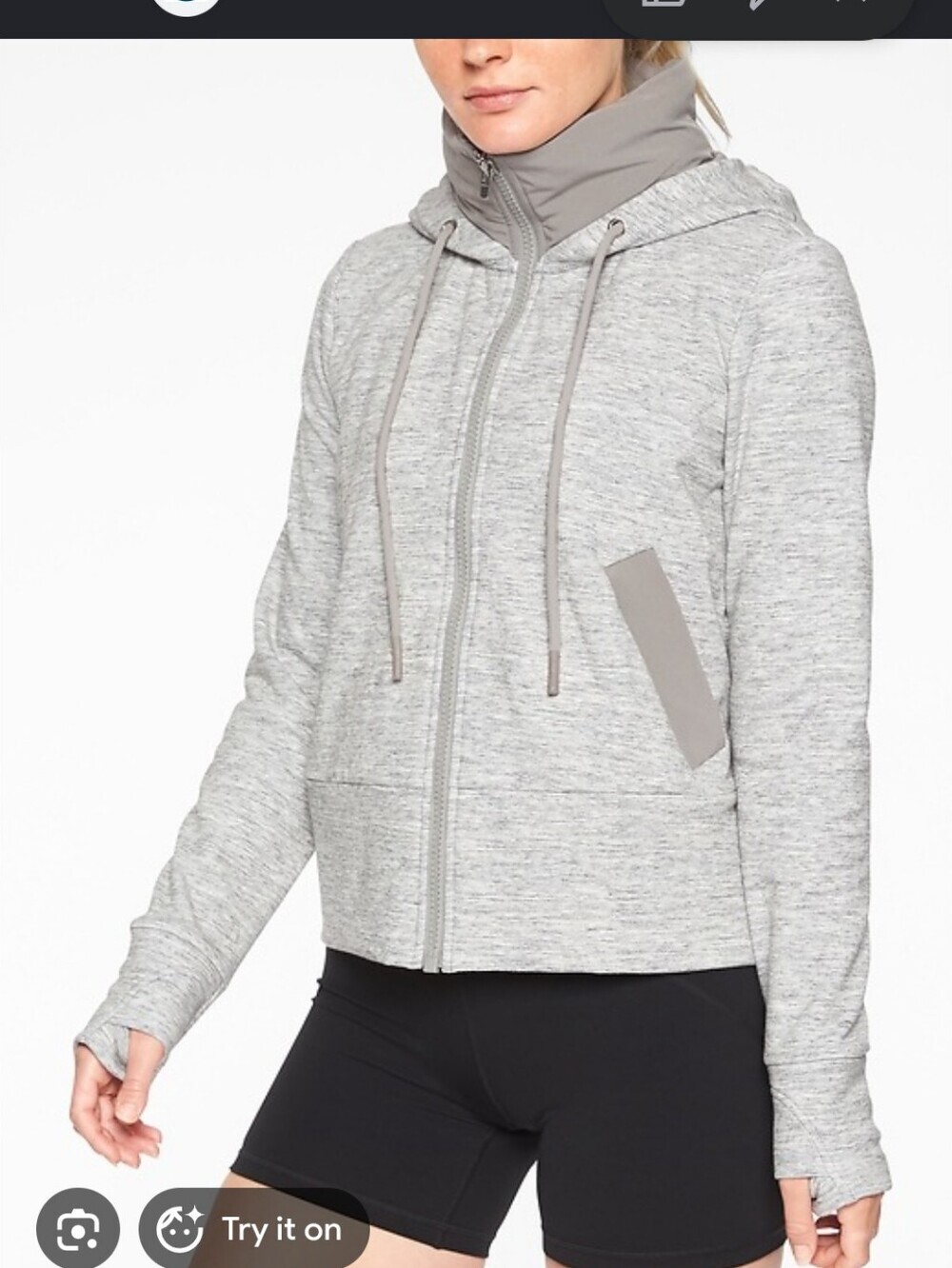 Athleta Gray Victory Pimaloft Hoodie